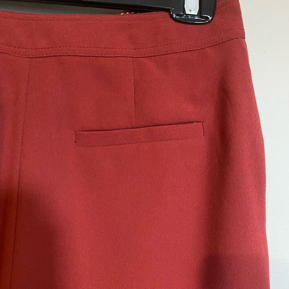 Anthropologie The Essential Culotte Wide Leg Capris Wine Red Size 0 - Picture 9 of 12